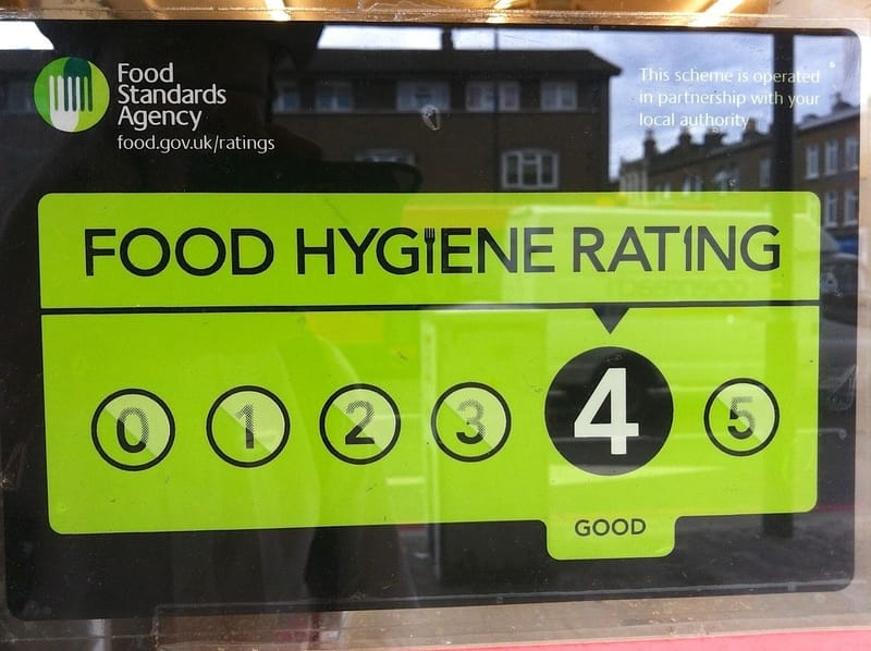 Food Safety Rating near entrance