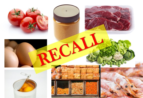 Shows several products a Certified Food Manager may encounter with Product Recalls