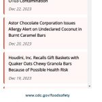 Food Product Recall Widget For Certified Food Protection Managers