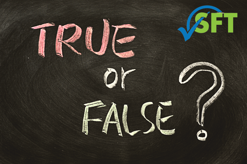 True or false and a question mark on a black background