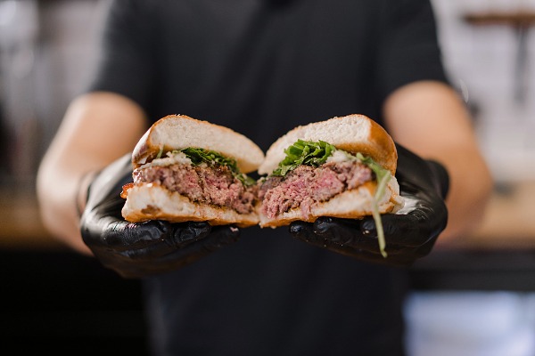 safe food handling with food safety certification in MN for medium rare cheeseburgers.