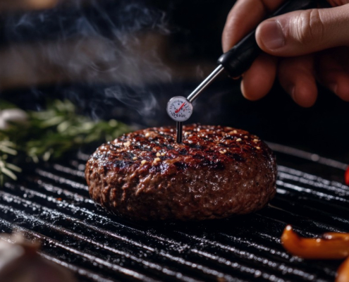 Medium rare cheeseburger food safety