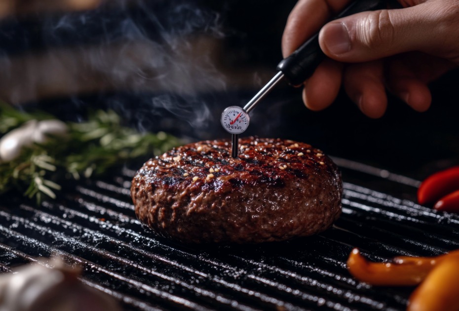 Medium rare cheeseburger food safety